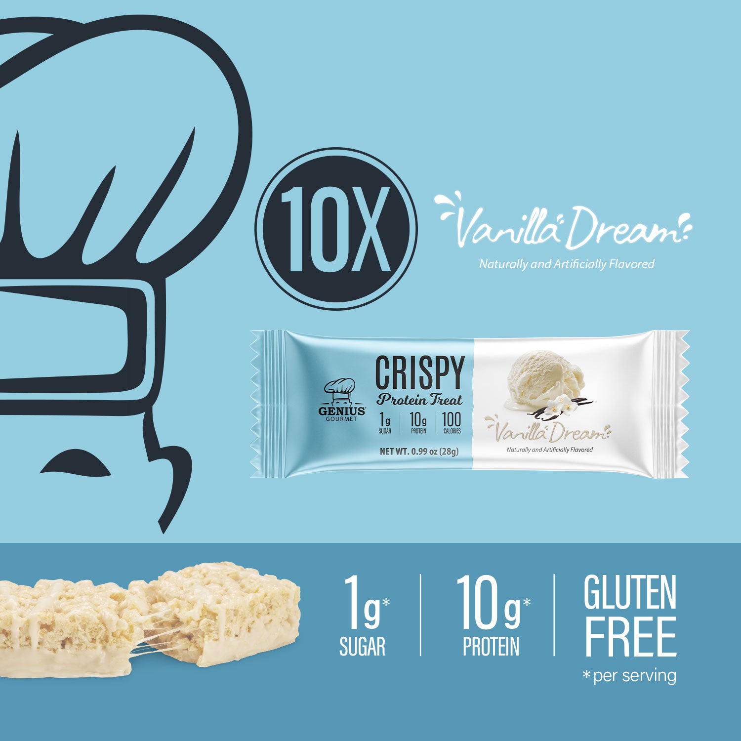 Crispy Protein Treat - Vanilla Dream - 10 Count