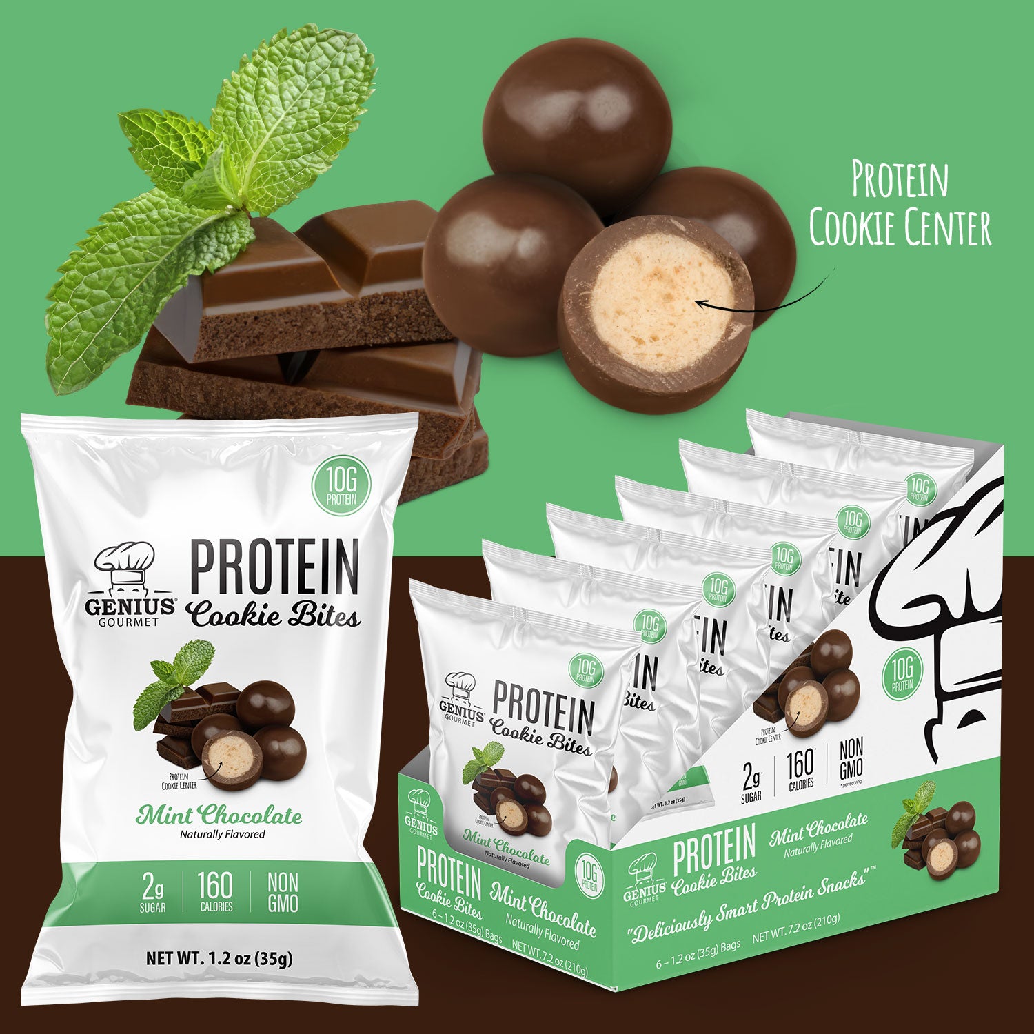 Protein Cookie Bites – Mint Chocolate - 6 Count
