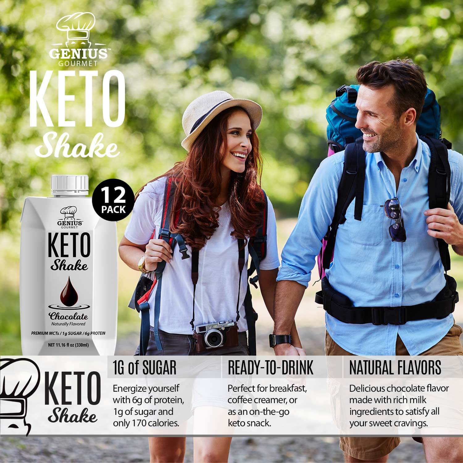 Keto Shake - Chocolate (FREE GIFT) - Genius Gourmet Inc